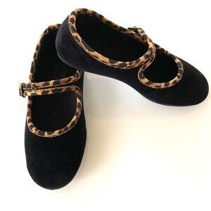 Tocoto Vintage Black Velvet Mary Jane Shoes